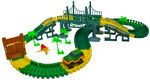 Magic Dinosaur Twisting Race Car Track - Flexible Bending Glow In The Dark Traxs w/ Dino Slot Car Race Track Toy - ( Totals 284 pcs )