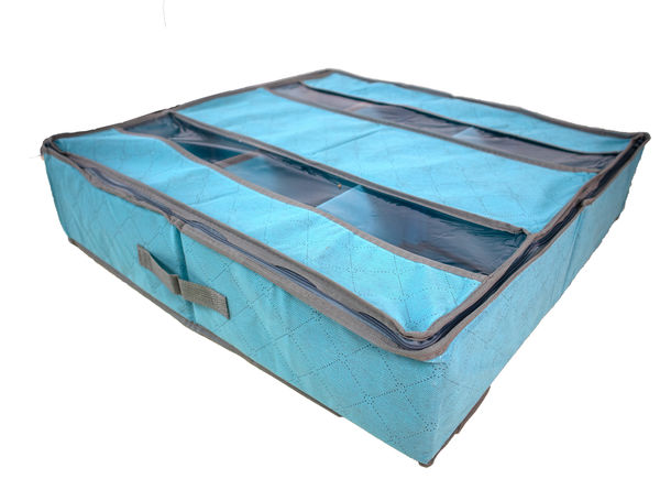 Under Bed Shoe Storage Holder Organizer Chest Container Drawer  - Underbed Zippered Shoe Holder Trunk Container W/ Clear Transparent Cover