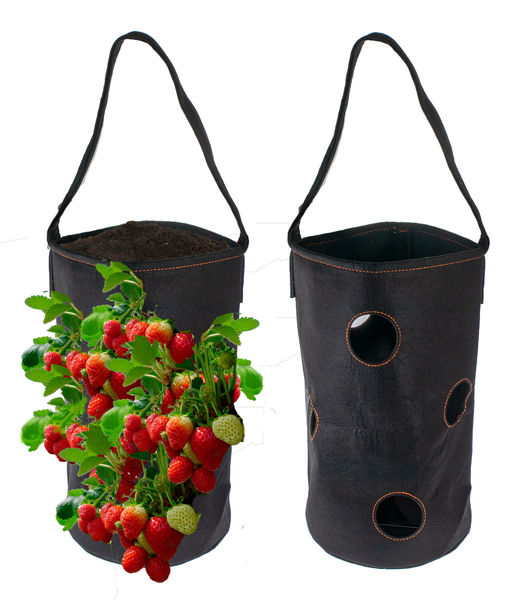 Vertical Garden Hanging Planter 7 Hole Bag for Strawberry & Bare Root Plants Felt Material