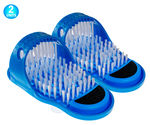 2 Shower Foot Scrubber Cleaner Sandal - Non Slip Suction Cup - Bath Shoe Shower Massager Scrubs & Brushes with Pumice Stone
