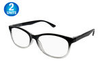 2 Multi Flex Focus Reading Glasses - Strong 3 in 1 Power Readers Small Print and Computer Screens - Automatic From  0.5 up to 2.5