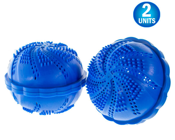 2 Eco Friendly Washing Cermaic Balls - All Natural, Checmical Free, Fragrance Free Laundry Detergent Alternative - Reusable - BLUE