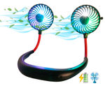 USB LED Neck Cooler Fan - Portable 2000mAh Rechargeable Hand-Free Wearable Personal Neck Fan - Colorful LED - Home, Desk, Travel, Outdoors & Sports