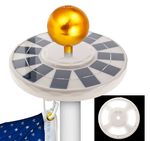 Solar Powered Flagpole Light - Ultra Bright 144 LEDs Flag Pole Light, 12 Efficient Solar Panels, 3 Modes, Auto On/Off, Weather-Resistant For Patriot Solar Glow