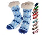 Womens Thermal Sherpa Lined Slipper Socks – Plush Fleece, Warm & Toasty Footwear for Cold Winter Weather – Non-Skid Gripper Bottom, Perfect for Cozy Indoor Nights & Christmas Holidays