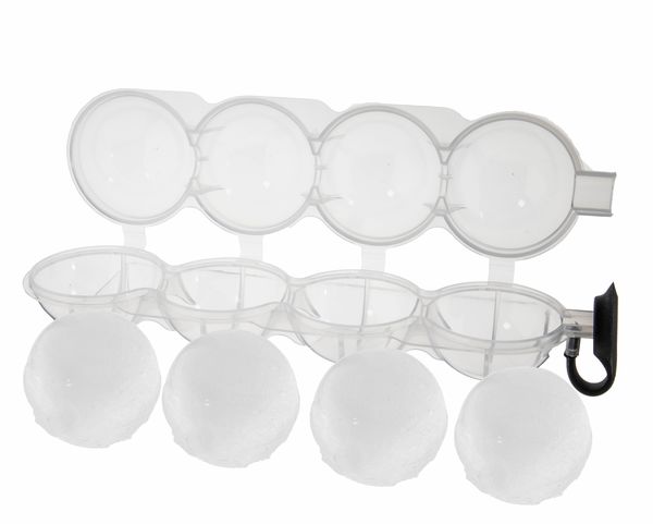 Round Circular Ice Ball Maker Mold Tray -  4 Perfect Refreshing Ice Sphere Cube Balls