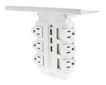 Wall Power Rotating Outlet Shelf - 6 Rotating Outlets + 3 Fast Charging USB - Rotating Electrical Socket Power Stand Holder - Space Saving + Surge Protector
