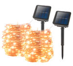 2PC 200 LED Solar Copper Wire String Led Strip Fairy Garland Outdoor Solar Powered Waterproof Garden Decorative Light