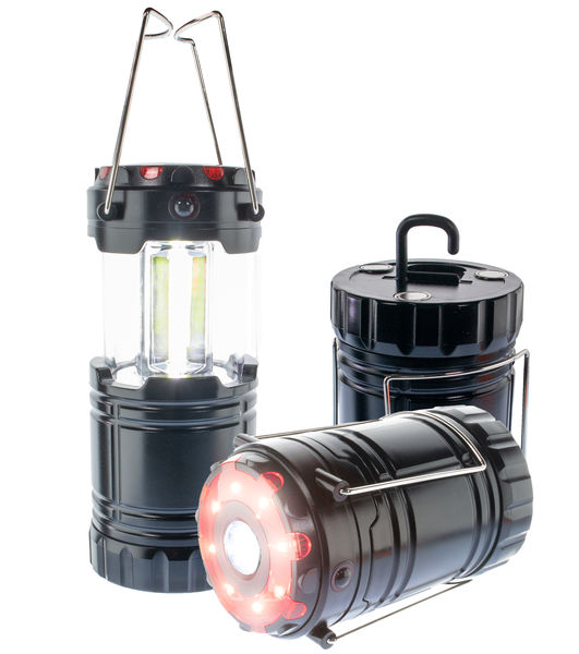 Collapsible Camping Lantern Flashlight COB LED Emergency Light - Magnetic Base, Flashlight, RED SOS & Emergency Light, Handle & Hanging Hook - Portable Lantern for Hiking, Camping, Storms & Outages