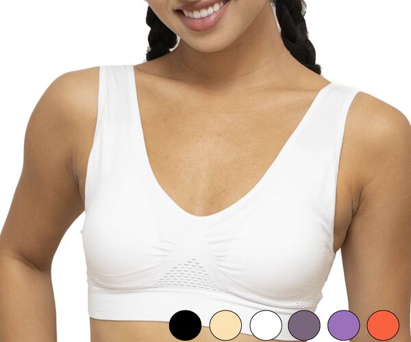 Seamless Support Wireless Comfort Bra - Breathable Mesh Design, Anti-Chafing, Removable Pads, Versatile & Easy Maintenance Stretch Sports Freedom Bra