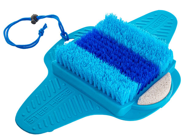 Shower Foot Scrubber Cleaner With Pumice Stone - Non Slip Suction Cup - Smooths, Exfoliates & Massages your Feet Without Bending in the Shower or Bathtub