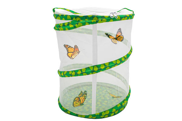 Butterfly Growing Garden Kit - Butterfly Habitat Net Cage - Collapsible Terrarium Mesh Net w/ Caterpillar n Food Voucher - 12" Tall