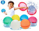 3 Super Reusable Water Balloons - Self Tying Sealing - Rapid Filling Auto Water Balloon  - Safe, Soft, Fun & Reusable Waterballoon