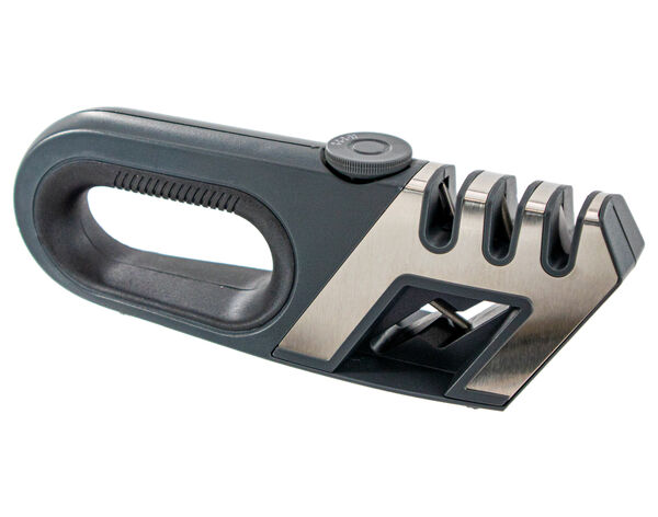 Handheld Knife Sharpener - Multi Function Kitchen 4 in 1 w/ Adjustable Ceramic, Tungsten Steel, Diamond Rod & Scissor Sharpener Tool - Pocket Sized - Non Slip