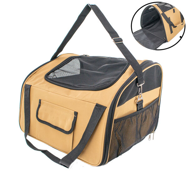 Pet Carrier for Cats, Dogs, and Small Animals - Airline Travel-Ready TSA Approved - Side & Top Opening, Air Vents, Collapsible, &  Multiple Pockets for Travel