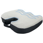 Contour Memory Foam Seat Cushion w/ Washable Soft Plush Sherpa Top - U Shaped Therapeutic Comfort Designed to Cradle & Support Your Body - Anti Slip Bottom & Carrying Handle