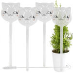 Aqua Glass Plant Watering Cat Globes - Automatic Self Watering Drip Irrigation Ideal for Vacation Plant Care, Indoor/Outdoor Potted Flowers, Herbs, Houseplants - 10 6-7 oz 4pc Set
