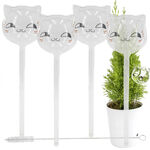 Automatic Self Watering Glass Plant Cat Globes - Drip Irrigation Ideal for Vacation Plant Care, Indoor/Outdoor Potted Flowers, Herbs, Houseplants - 10" 6-7 oz 4pc Set