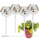 Automatic Self Watering Glass Plant Puppy Dog Globes - Drip Irrigation Ideal for Vacation Plant Care, Indoor/Outdoor Potted Flowers, Herbs, Houseplants - 9 6-7 oz 4pc Set