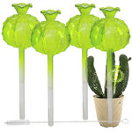 Aqua Glass Plant Watering Cactus Ball Globes - Automatic Self Watering Drip Irrigation Ideal for Vacation Plant Care, Indoor/Outdoor Potted Flowers, Herbs, Houseplants - 10 6-7 oz 4pc Set