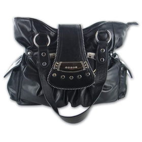 Gigi Chantal&trade; Black Purse with Crown Style Flap Closuregigi 