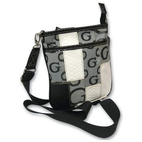 Gigi Chantal&trade; Black Jacquard Patchwork Purse with Croco Trimgigi 