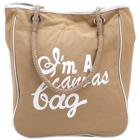 Gigi Chantal&trade; Tan and White Canvas Shopping Baggigi 