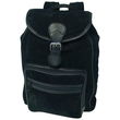 Maxam&reg; Genuine Suede Leather Backpack (Black)