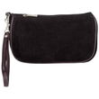 Maxam&reg; Solid Genuine Suede Leather Cosmetic Bag (Burgundy)