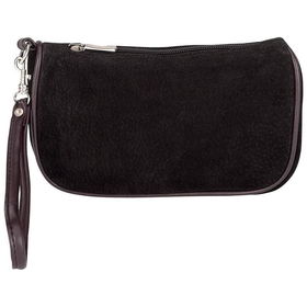 Maxam&reg; Solid Genuine Suede Leather Cosmetic Bag (Burgundy)maxamreg 