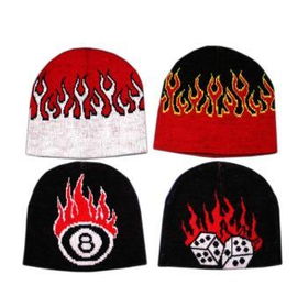 Assorted Beanies with Flames Case Pack 48assorted 