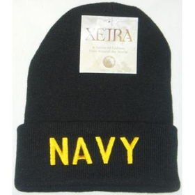 Navy Letter Knit Hats Case Pack 36navy 