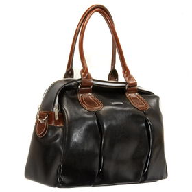 Women's Black/Brown Dual Handle Satchelwomens 