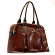 Women's Brown/Dark Brown Dual Handle Satchel