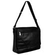 Unisex Black Leather Messenger Bag
