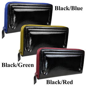 Women's Zip Clutch Patent Leather Checkbook Walletwomens 