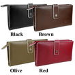 Women's Tab Clutch Leather Checkbook Wallet