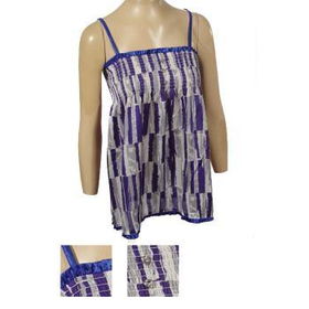 Ladies Silky Top W/3 Plastic Diamond Buttons Case Pack 6ladies 