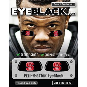North Carolina State Wolfpack NCAA Peel & Stick Eyeblack Strips (20 Pairs)north 