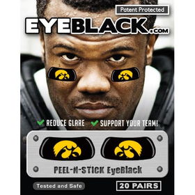 Iowa Hawkeyes NCAA Peel & Stick Eyeblack Strips (20 Pairs)iowa 