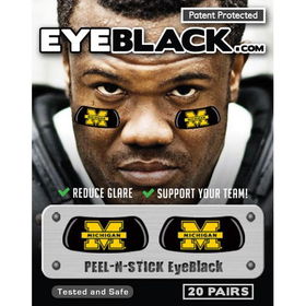 Michigan Wolverines NCAA Peel & Stick Eyeblack Strips (20 Pairs)michigan 