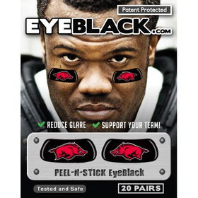 Arkansas Razorbacks NCAA Peel & Stick Eyeblack Strips (20 Pairs)arkansas 