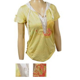 Ladies Short Sleeve T w/Hoodie "Old Hawaiian Case Pack 6ladies 