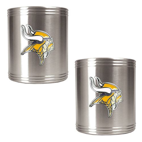 Minnesota Vikings NFL 2pc Stainless Steel Can Holder Set- Primary Logominnesota 
