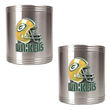 Green bay Packers NFL 2pc Stainless Steel Can Holder Set- Helmet Logo