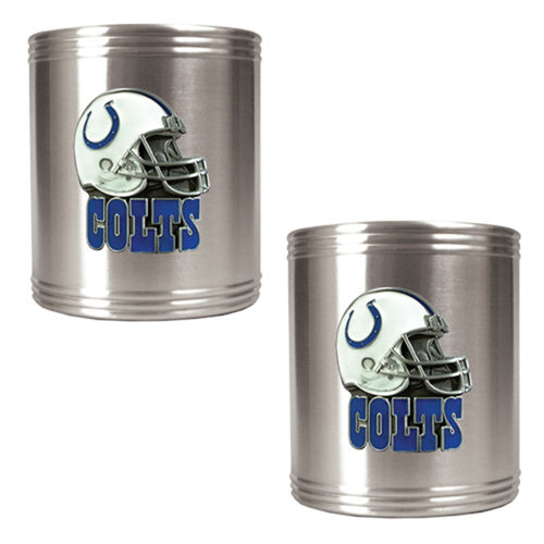 Indianapolis Colts NFL 2pc Stainless Steel Can Holder Set- Helmet Logo