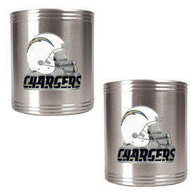 San Diego Chargers NFL 2pc Stainless Steel Can Holder Set- Helmet Logosan 