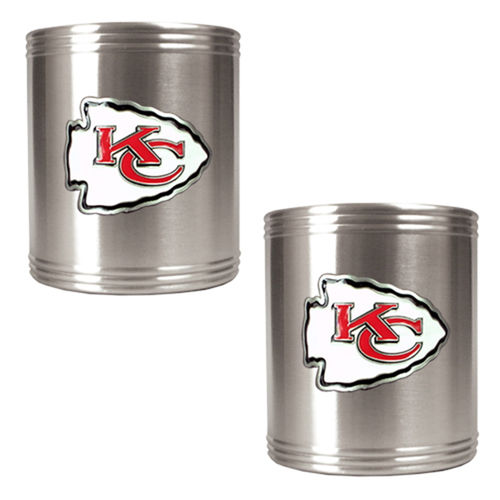 Kansas City Chiefs NFL 2pc Stainless Steel Can Holder Set- Primary Logo