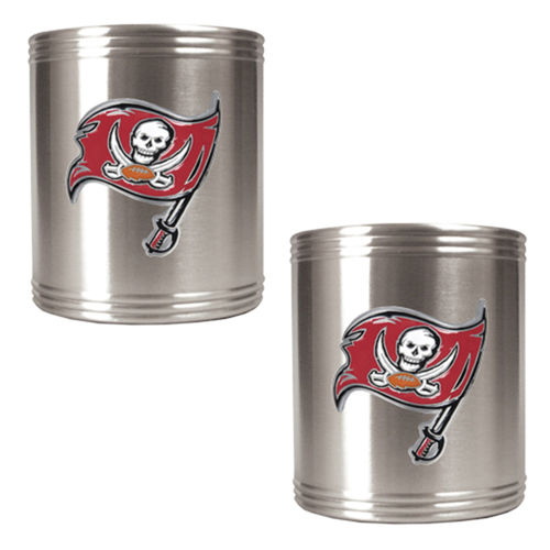 Tampa Bay Buccaneers NFL 2pc Stainless Steel Can Holder Set- Primary Logo