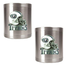 Tennessee Titans NFL 2pc Stainless Steel Can Holder Set- Helmet Logotennessee 